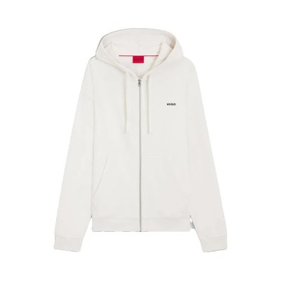 блуза,мъжки,пуловери,hugo,dapozip,10249110,01,full,zip,sweatshirt,white,(natural)