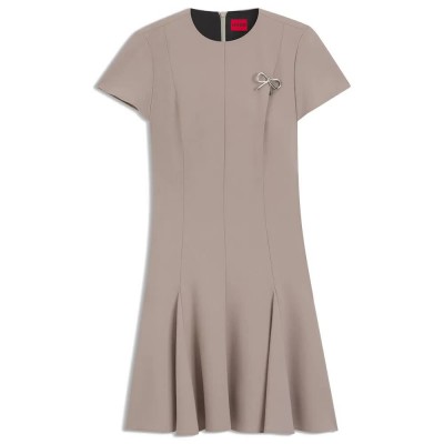 рокля,дамски,поли,и,рокли,hugo,kejuli,10218228,short,sleeve,short,dress,light,beige