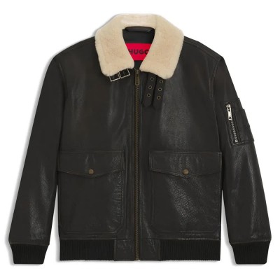 яке,мъжки,якета,hugo,loran,10264624,leather,jacket,medium,brown