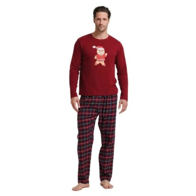 пижама,мъжки,пижами,pompea,denmark,pyjama,red,(burgundy)