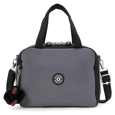 чанта,раници,kipling,miyo,8l,lunch,bag,grey,(space,black,bl)