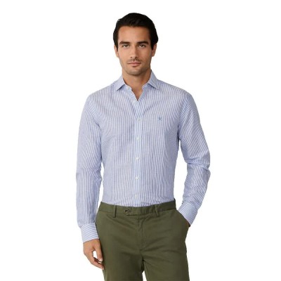риза,с,дълъг,ръкав,дамски,ризи,мъжки,ризи,hackett,ess,bengal,linen,long,sleeve,shirt,blue,(electric,blue)