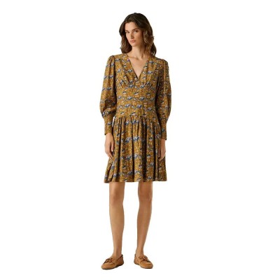 рокля,дамски,поли,и,рокли,pepe,jeans,avi,long,sleeve,short,dress,brown,(dark,amber,orange)