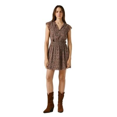 рокля,дамски,поли,и,рокли,pepe,jeans,doty,short,sleeve,short,dress,brown,(earth,brown)
