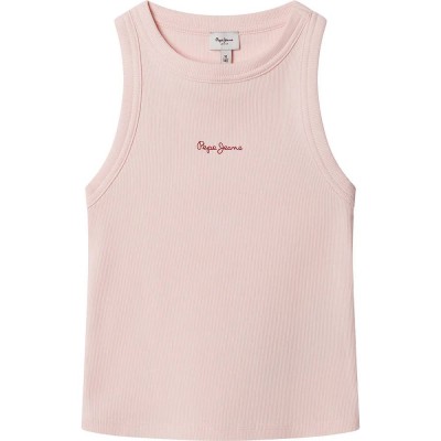 тениска,мъжки,тениски,дамски,тениски,pepe,jeans,giselle,sleeveless,t,shirt,pink,(soft,pink)