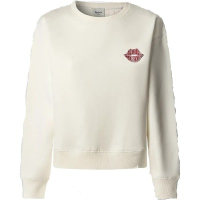блуза,дамски,блузи,pepe,jeans,letha,sweatshirt,white,(mousse,white)