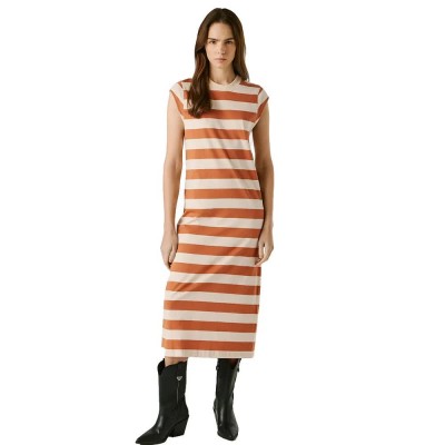 рокля,дамски,поли,и,рокли,pepe,jeans,lila,sleeveless,long,dress,beige,orange,(bronze,beige)