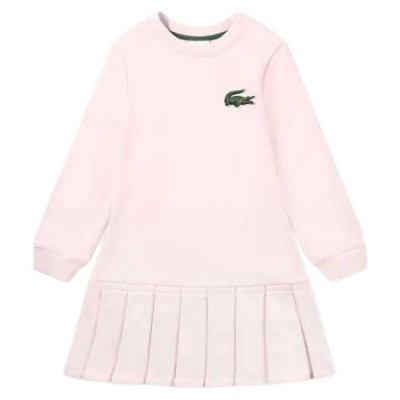 детска,рокля,дамски,поли,и,рокли,lacoste,kids,french,terry,long,sleeve,dress,pink,(nidus)