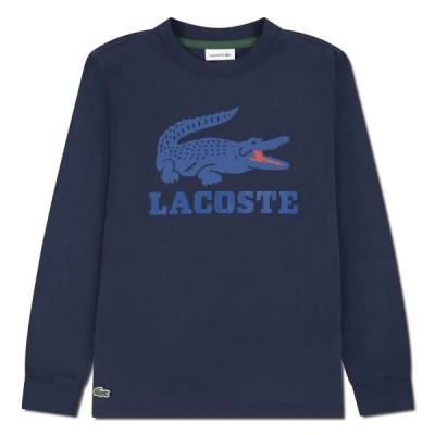 детска,тениска,мъжки,тениски,дамски,тениски,lacoste,kids,logo,graphic,core,long,sleeve,t,shirt,blue,(marine)