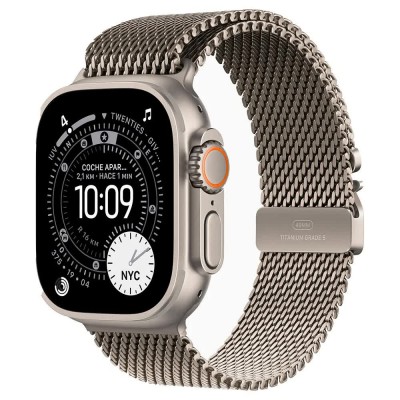 часовник,часовници,apple,watch,ultra,3gps,+,cellular49,mmtitanium,case,milanese,loop,brown,(natural,titanium)