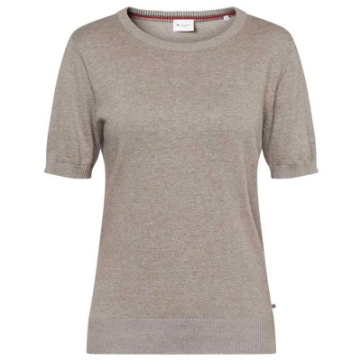 блуза,дамски,пуловери,дамски,плетени,дрехи,redgreen,aimee,solid,short,sleeve,sweater,grey,(dark,sand,melange)