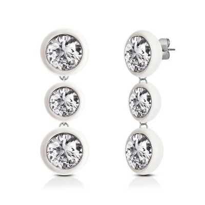 бижутерия,ops,objects,wonder,3,stone,earrings,grey