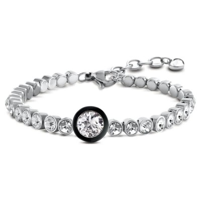 бижутерия,ops,objects,wonder,single,stone,bracelet,silver,(black)