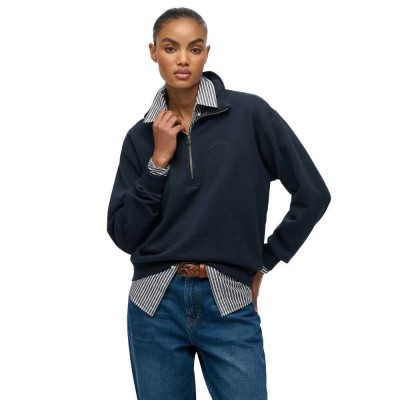 блуза,дамски,блузи,superdry,essential,logo,gd,half,zip,sweatshirt,blue,(eclipse,navy)