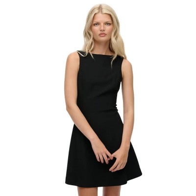 рокля,дамски,поли,и,рокли,superdry,lbd,scoop,back,sleeveless,short,dress,black,(black)