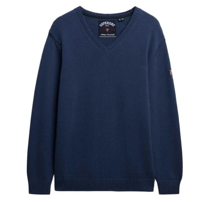 блуза,дамски,пуловери,дамски,плетени,дрехи,superdry,oversized,v,neck,sweater,vintage,blue