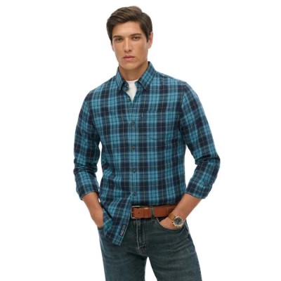 карирана,риза,дамски,ризи,мъжки,ризи,superdry,vintage,check,long,sleeve,shirt,blue,(hoxton,check,navy)