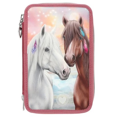 ученически,принадлежности,miss,melody,led,pencil,case,brown