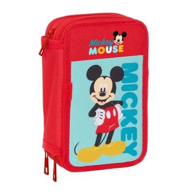 канцеларски,принадлежности,safta,mickey,mouse,12.5x19.5x5.5,cm,triple,pencil,case,37,pieces,red,(multicolor)