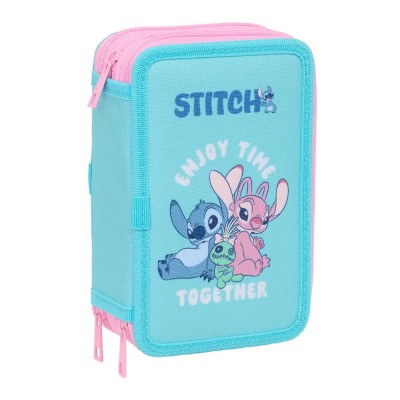 канцеларски,принадлежности,safta,stitch,12.5x19.5x5.5,cm,triple,pencil,case,37,pieces,blue,(multicolor)