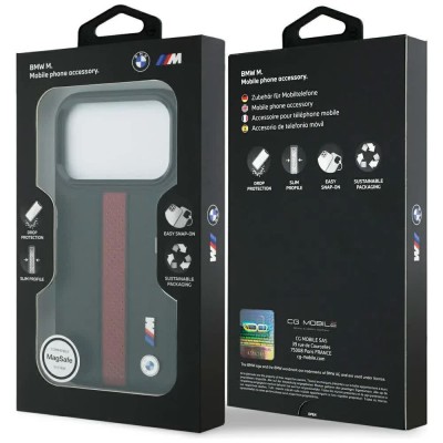 други,аксесоари,bmw,m,perforated,stripe,logo,magsafe,iphone,17,pro,phone,case,black,(red)