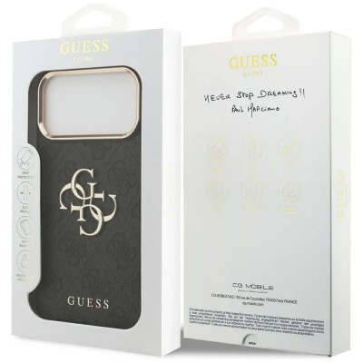 други,аксесоари,guess,4g,big,4g,classic,logo,iphone,17,pro,max,phone,case,black,(black,gold)
