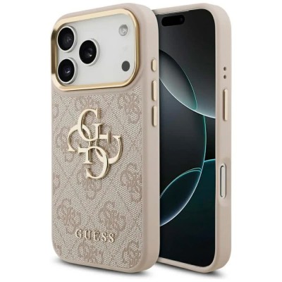 други,аксесоари,guess,4g,big,4g,classic,logo,iphone,17,pro,phone,case,pink,(pink,gold)