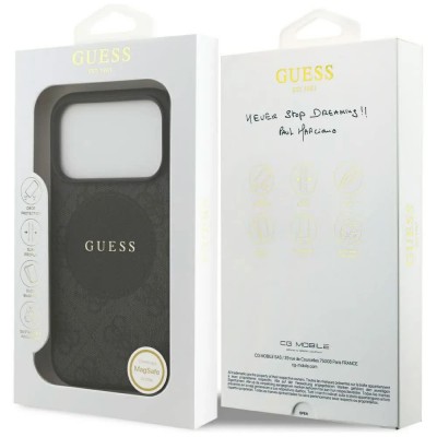 други,аксесоари,guess,4g,circle,classic,logo,magsafe,iphone,17,pro,phone,case,black,(black)