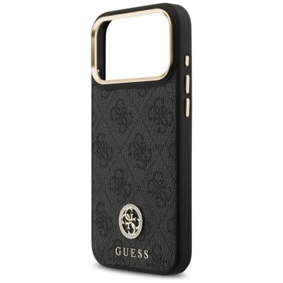 други,аксесоари,guess,4g,srtass,logo,metal,buttons,magsafe,iphone,17,pro,max,phone,case,black,(black)