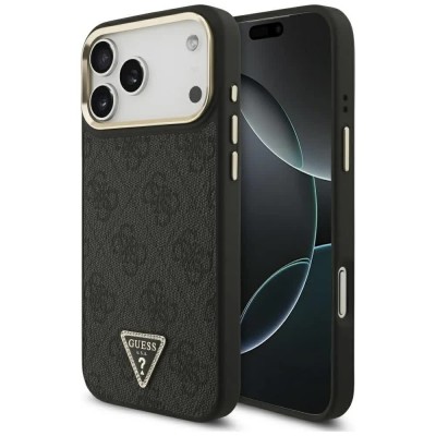 други,аксесоари,guess,4g,triangle,logo,magsafe,iphone,17,pro,max,phone,case,black,(black,gold)