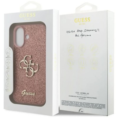други,аксесоари,guess,fixed,glitter,big,4g,iphone,17,phone,case,pink,(pink)