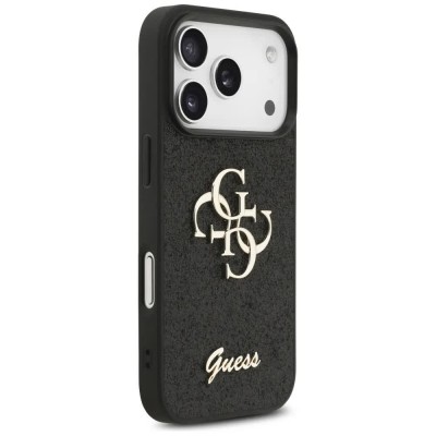 други,аксесоари,guess,fixed,glitter,big,4g,iphone,17,pro,phone,case,black,(black)