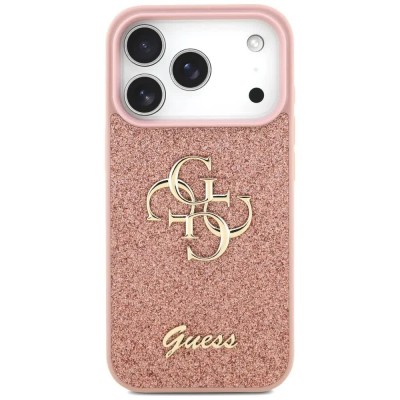 други,аксесоари,guess,fixed,glitter,big,4g,iphone,17,pro,phone,case,pink,(pink)