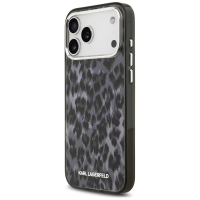 други,аксесоари,karl,lagerfeld,iml,leopard,pattern,magsafe,iphone,17,pro,max,phone,case,black,(black)