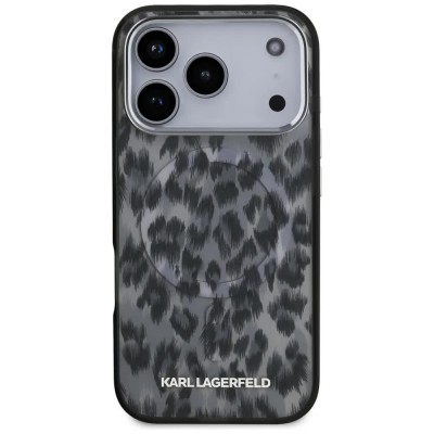 други,аксесоари,karl,lagerfeld,iml,leopard,pattern,magsafe,iphone,17,pro,phone,case,black,(black)