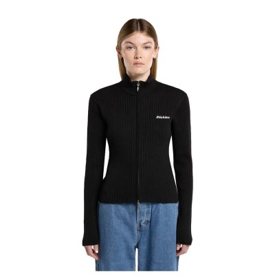 блуза,мъжки,пуловери,дамски,пуловери,dickies,wellsville,knitwear,full,zip,sweater,black,(black)
