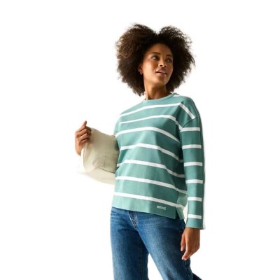 блуза,дамски,блузи,regatta,avira,sweatshirt,green,(ivy,moss,white,stripe)
