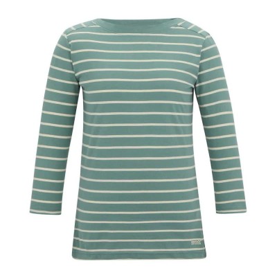 тениска,мъжки,тениски,дамски,тениски,regatta,bayletta,ii,3,4,sleeve,t,shirt,green,(ivy,moss,light,vanilla,stripe)