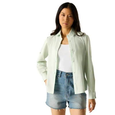 риза,с,дълъг,ръкав,дамски,ризи,мъжки,ризи,regatta,travel,light,long,sleeve,shirt,green,(ocean,mist,solid)