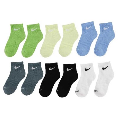 чорапи,мъжки,чорапи,дамски,чорапи,nike,dri,fit,performance,basic,quarter,socks,6,pairs,multicolor,(mean,green)