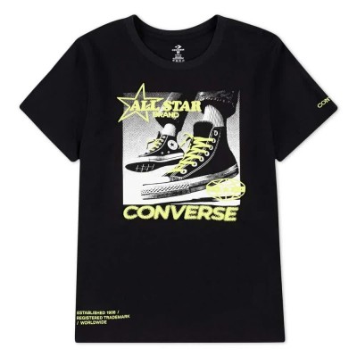 детска,тениска,мъжки,тениски,дамски,тениски,converse,kids,photo,real,cnv,sneaker,short,sleeve,t,shirt,black,(black)