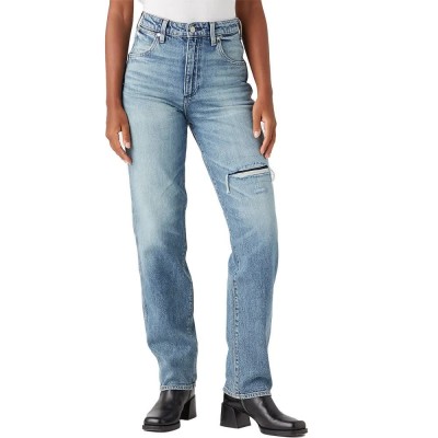 дънки,дамски,панталони,wrangler,112343582,mom,straight,fit,jeans,refurbished,blue,(tainted,wash)