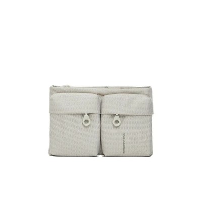 чанти,за,през,рамо,mandarina,duck,md20,double,pocket,flat,crossbody,grey,(cashmere)