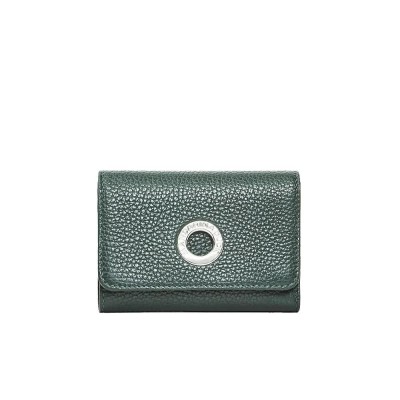 портфейли,и,портмонета,mandarina,duck,mellow,leather,trifold,wallet,pine,green