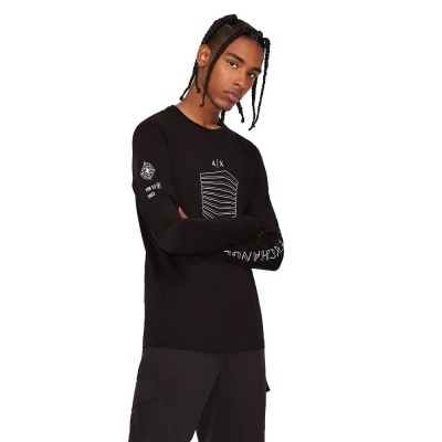 тениска,мъжки,тениски,armani,zjbvz,long,sleeve,t,shirt,black,(navy,blue)