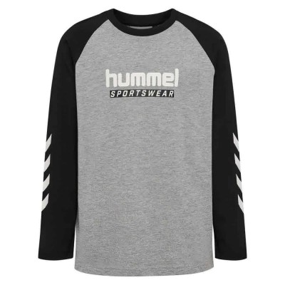тениска,мъжки,тениски,дамски,тениски,hummel,logo,long,sleeve,t,shirt,grey,(grey,melange)