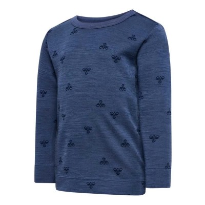тениска,мъжки,тениски,дамски,тениски,hummel,mini,wool,long,sleeve,t,shirt,blue,(vintage,indigo)