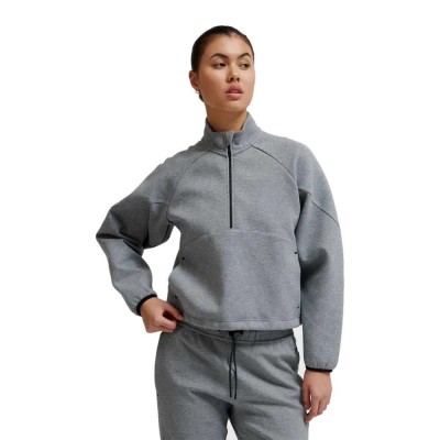 поларена,блуза,дамски,блузи,hummel,tech,fleece,boxy,half,zip,sweatshirt,grey,(grey,melange)
