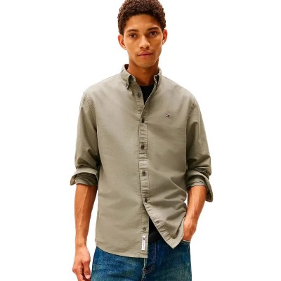 риза,с,дълъг,ръкав,мъжки,ризи,tommy,hilfiger,dm0dm21298,long,sleeve,shirt,beige,green,(green)