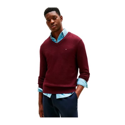 блуза,мъжки,пуловери,tommy,hilfiger,mw0mw28047,v,neck,sweater,red,(red)